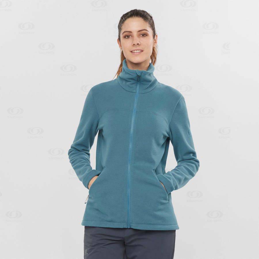 Blue Women's Salomon ESSENTIAL COSY FLEECE Hoodie | USA-L2075