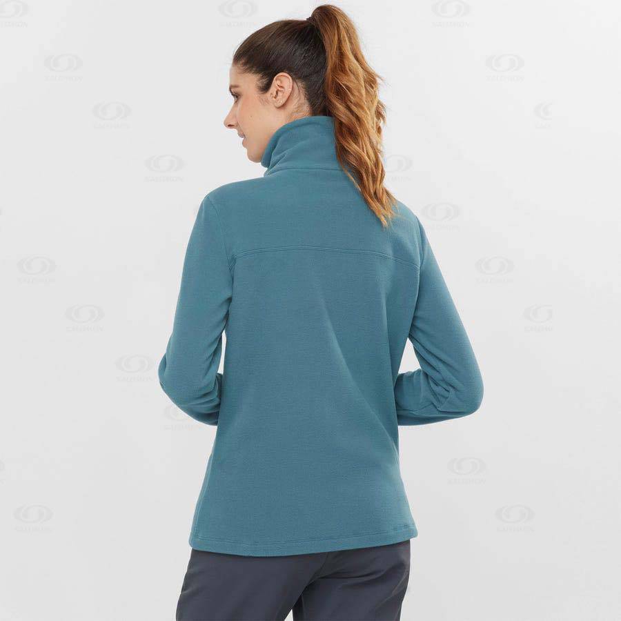 Blue Women's Salomon ESSENTIAL COSY FLEECE Hoodie | USA-L2075