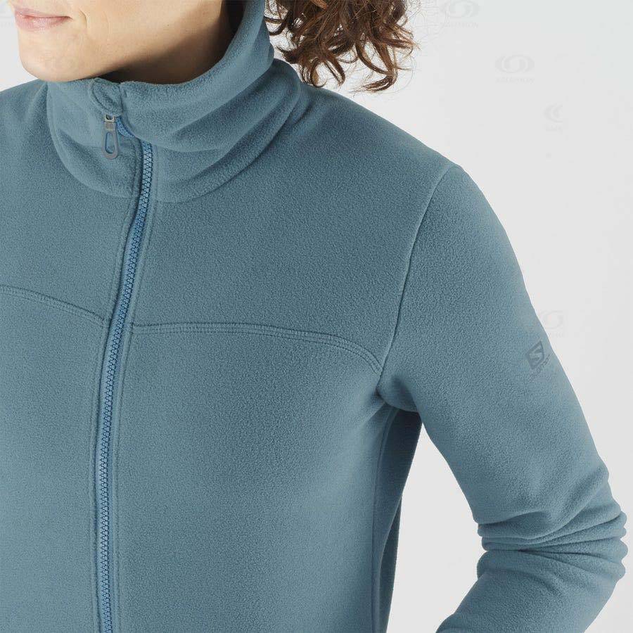 Blue Women's Salomon ESSENTIAL COSY FLEECE Hoodie | USA-L2075