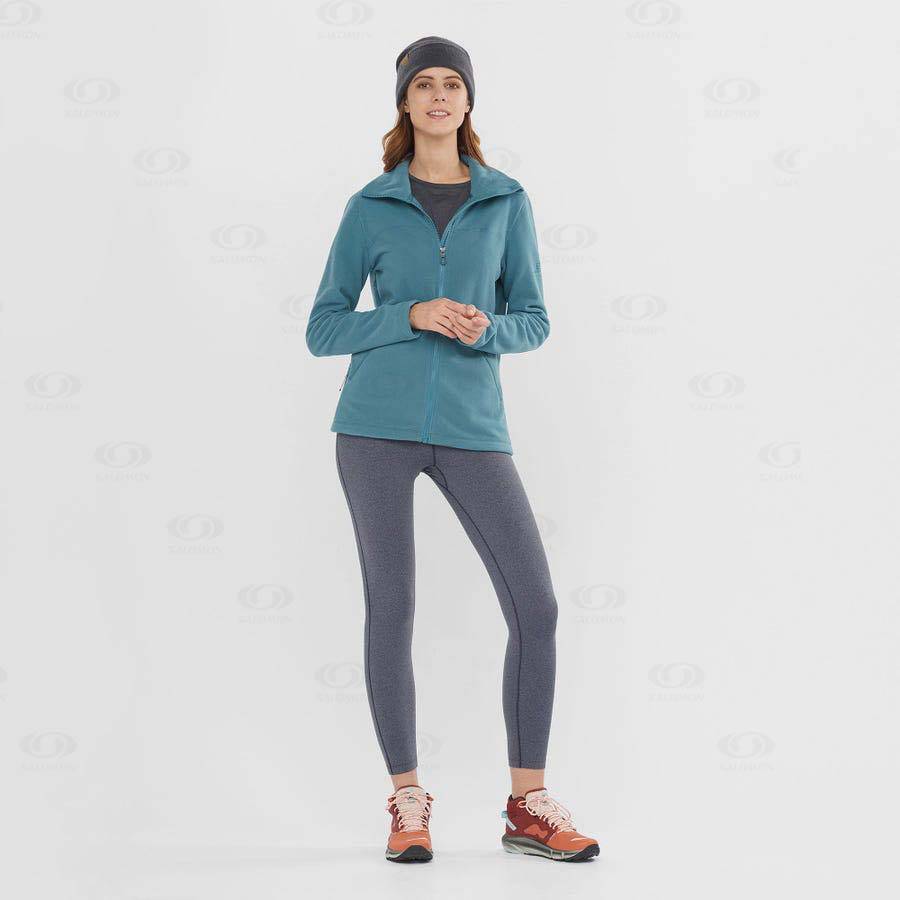 Blue Women's Salomon ESSENTIAL COSY FLEECE Hoodie | USA-L2075