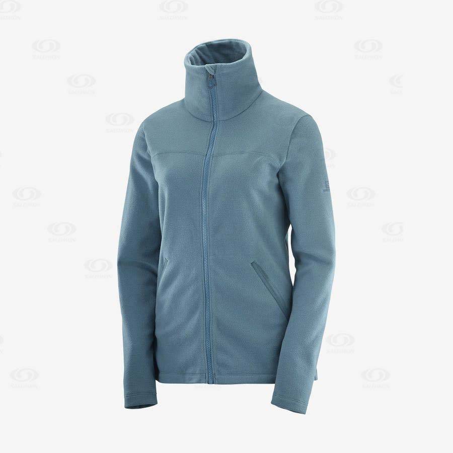 Blue Women\'s Salomon ESSENTIAL COSY FLEECE Hoodie | USA-L2075