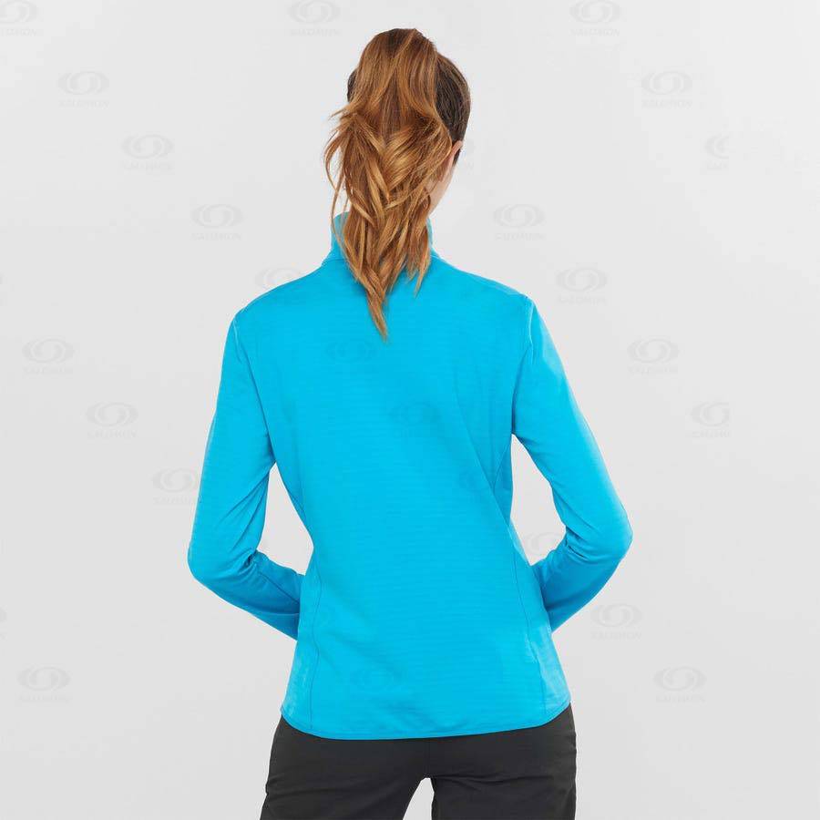 Blue Women's Salomon ESSENTIAL LIGHTWARM Hoodie | USA-M2091