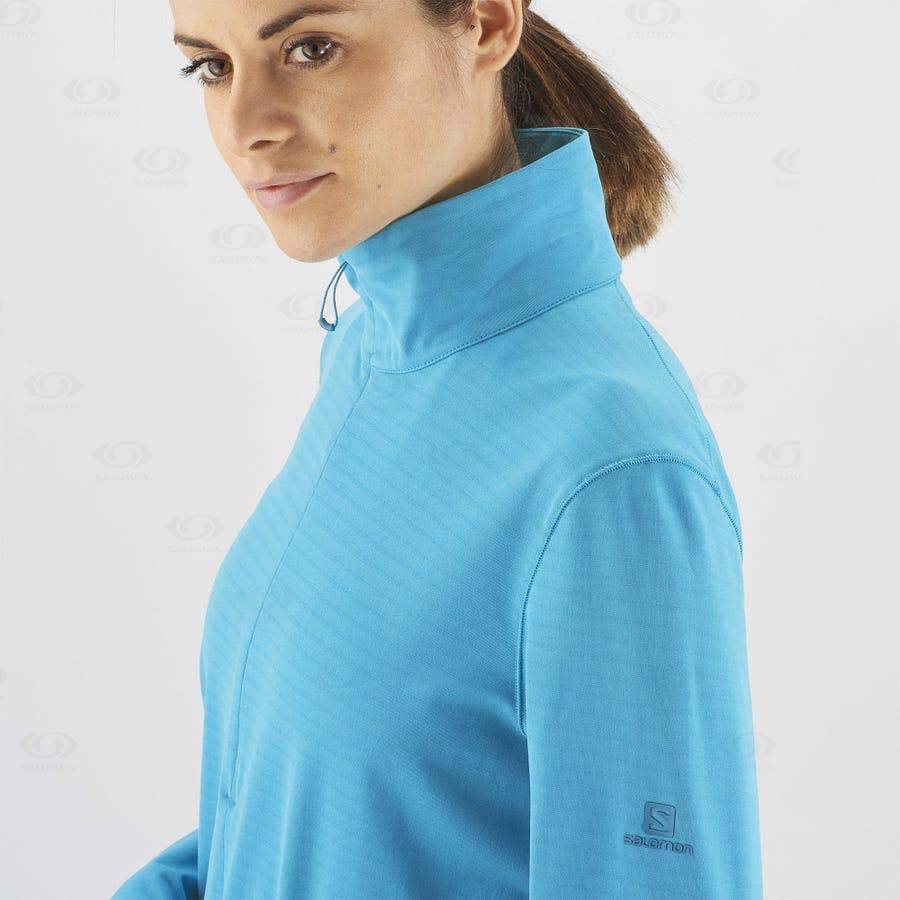 Blue Women's Salomon ESSENTIAL LIGHTWARM Hoodie | USA-M2091