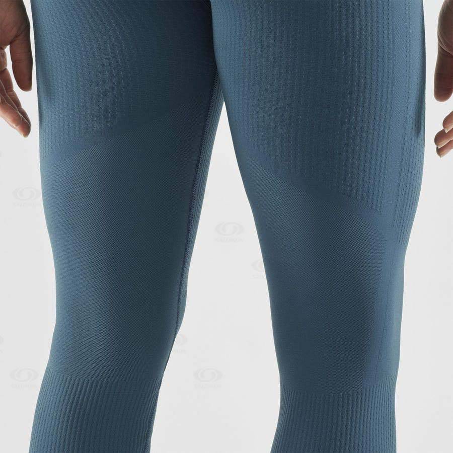 Blue Women's Salomon ESSENTIAL SEAMLESS Running Tights | USA-O1896