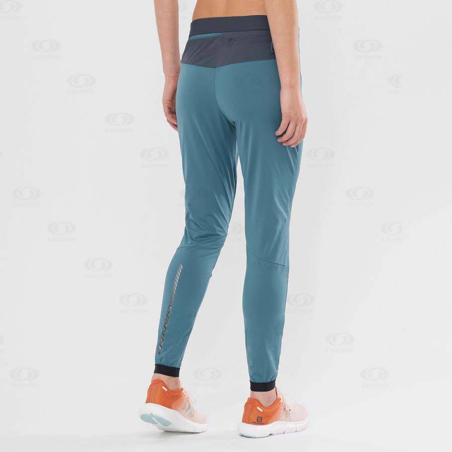 Blue Women's Salomon LIGHT SHELL Running Tights | USA-O1483