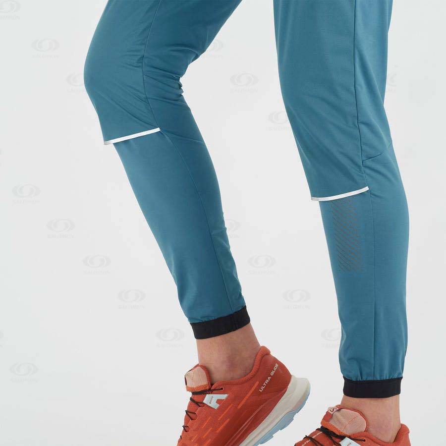 Blue Women's Salomon LIGHT SHELL Running Tights | USA-O1483