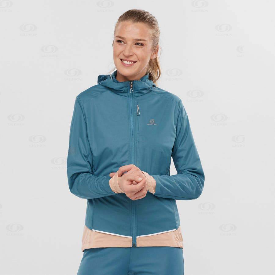 Blue Women's Salomon LIGHT SHELL Softshell Jackets | USA-M1713