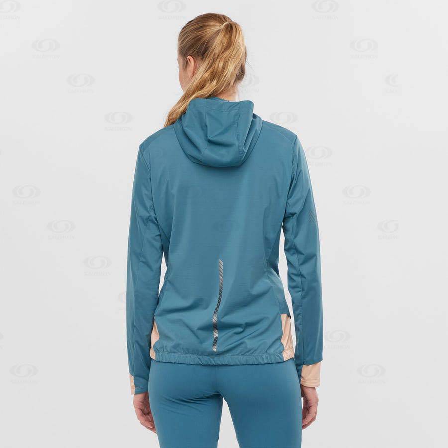 Blue Women's Salomon LIGHT SHELL Softshell Jackets | USA-M1713