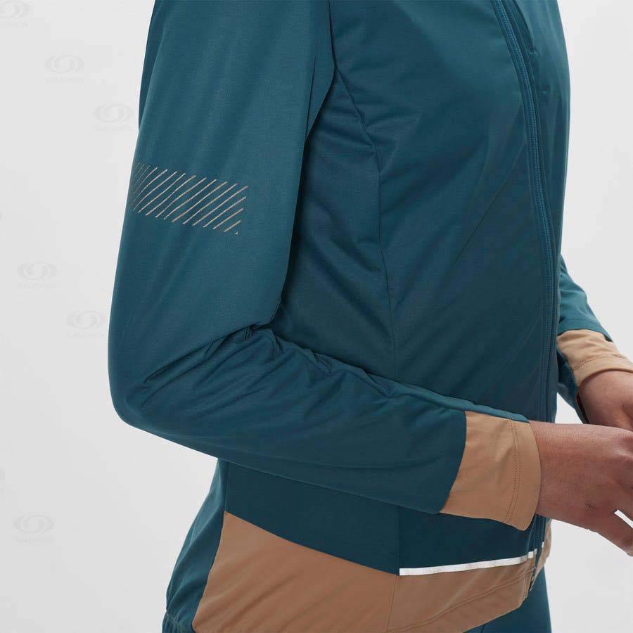 Blue Women's Salomon LIGHT SHELL Softshell Jackets | USA-M1713