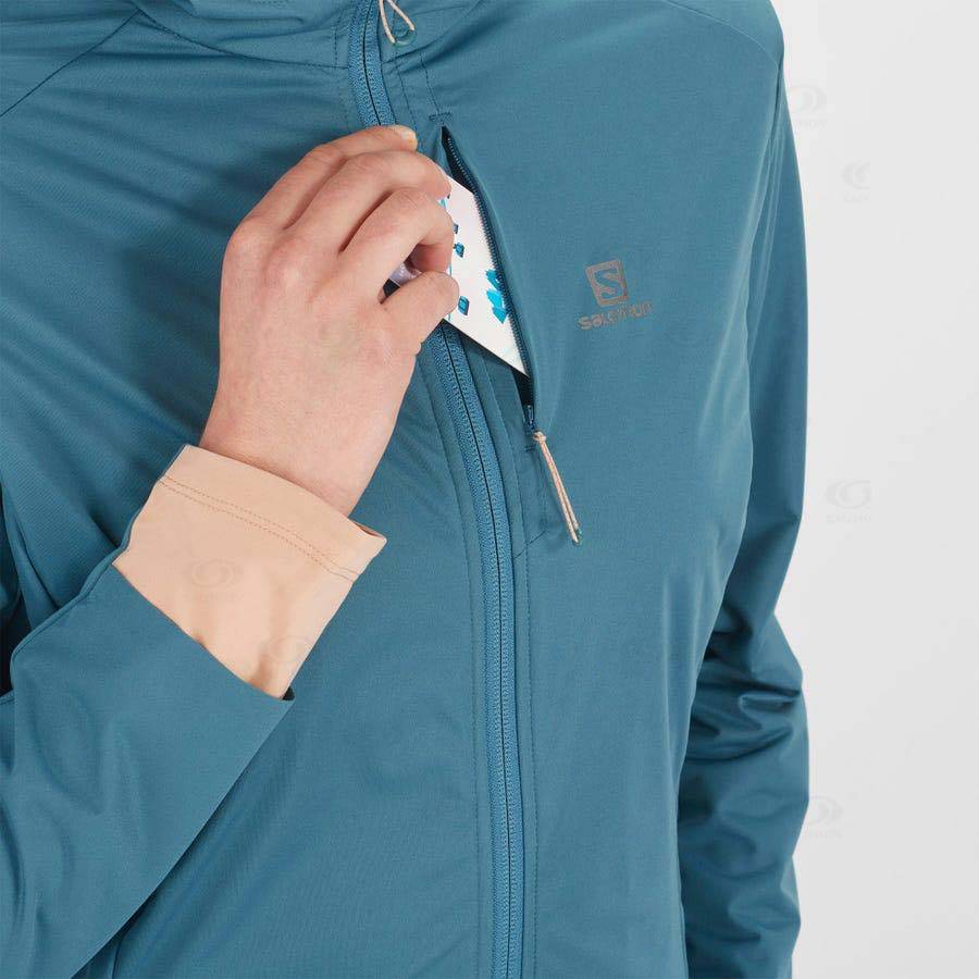 Blue Women's Salomon LIGHT SHELL Softshell Jackets | USA-M1713