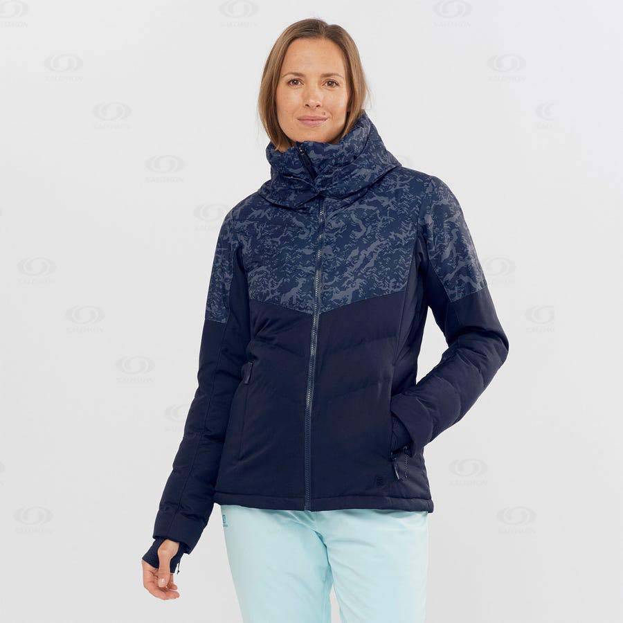 Blue Women's Salomon NEW PREVAIL Ski Jackets | USA-O2246