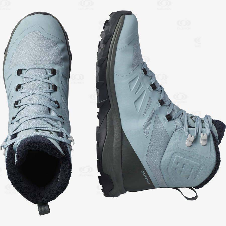 Blue Women's Salomon OUTBLAST THINSULATE™ CLIMASALOMON™ WATERPROOF Hiking Boots | USA-O1875