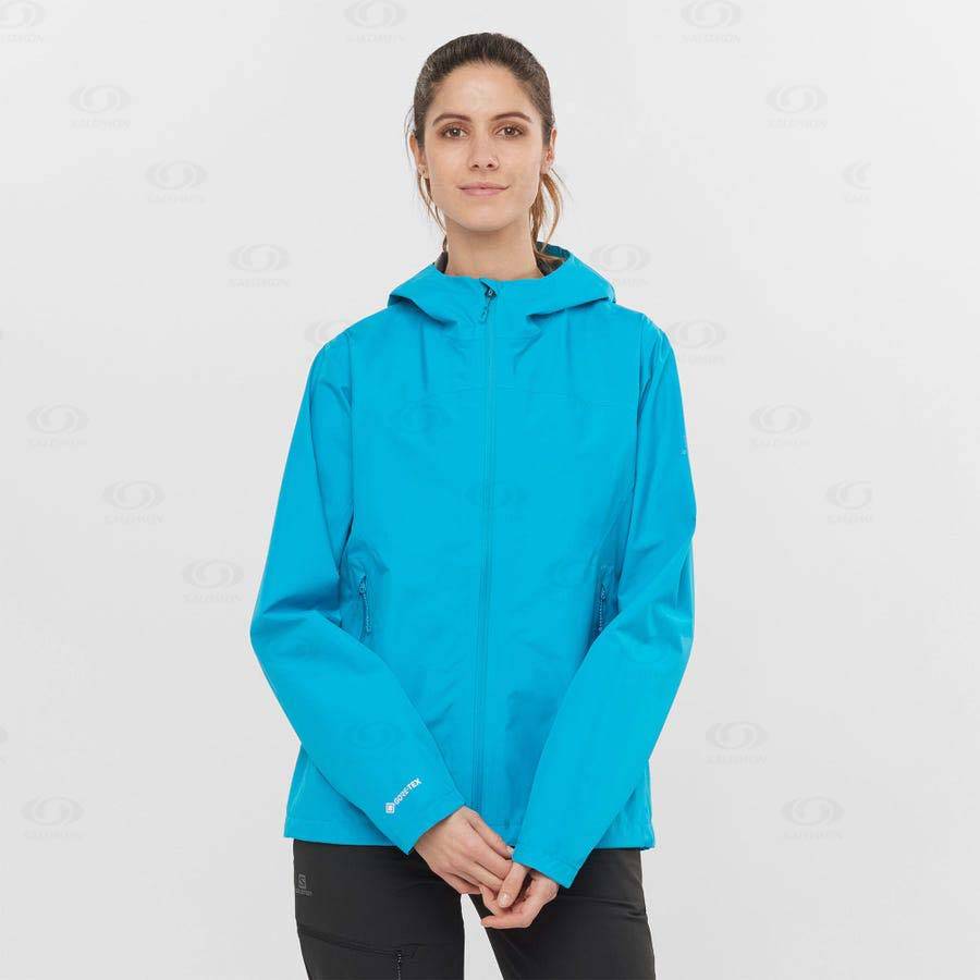 Blue Women's Salomon OUTLINE GORE-TEX 2.5L Waterproof Jackets | USA-L1081