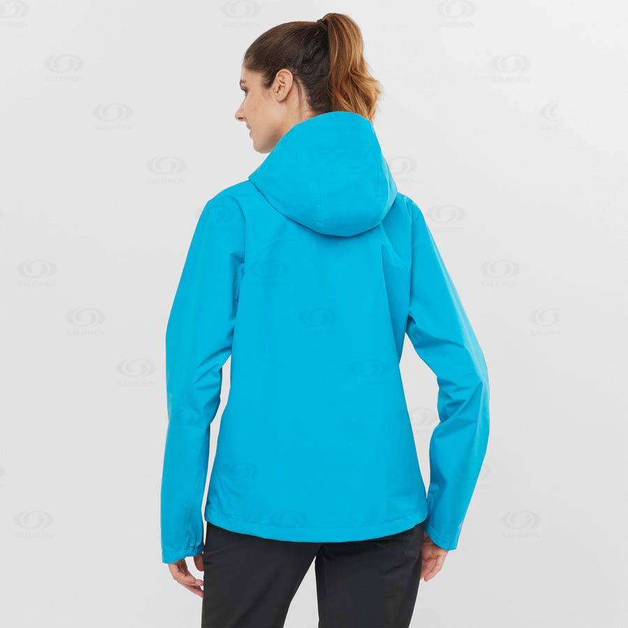 Blue Women's Salomon OUTLINE GORE-TEX 2.5L Waterproof Jackets | USA-L1081