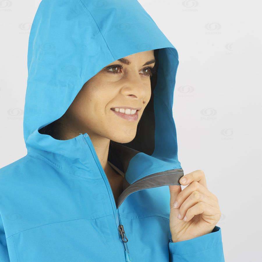 Blue Women's Salomon OUTLINE GORE-TEX 2.5L Waterproof Jackets | USA-L1081