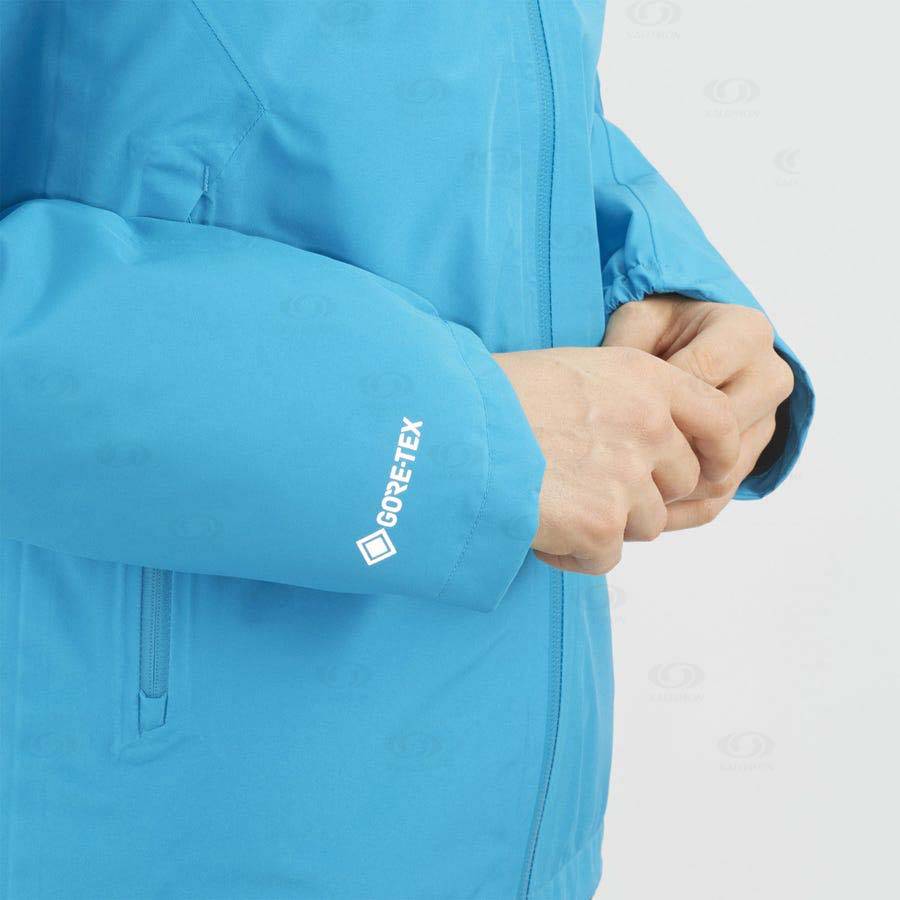 Blue Women's Salomon OUTLINE GORE-TEX 2.5L Waterproof Jackets | USA-L1081