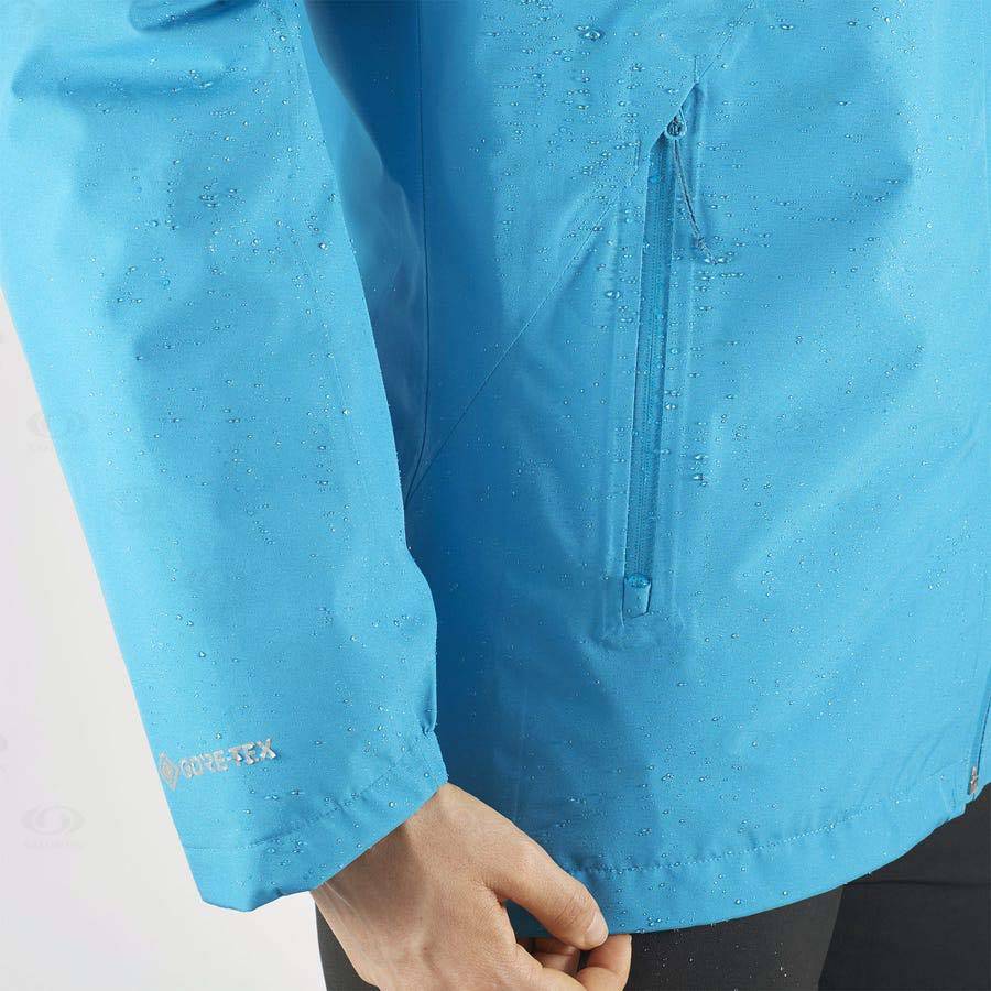 Blue Women's Salomon OUTLINE GORE-TEX 2.5L Waterproof Jackets | USA-L1081