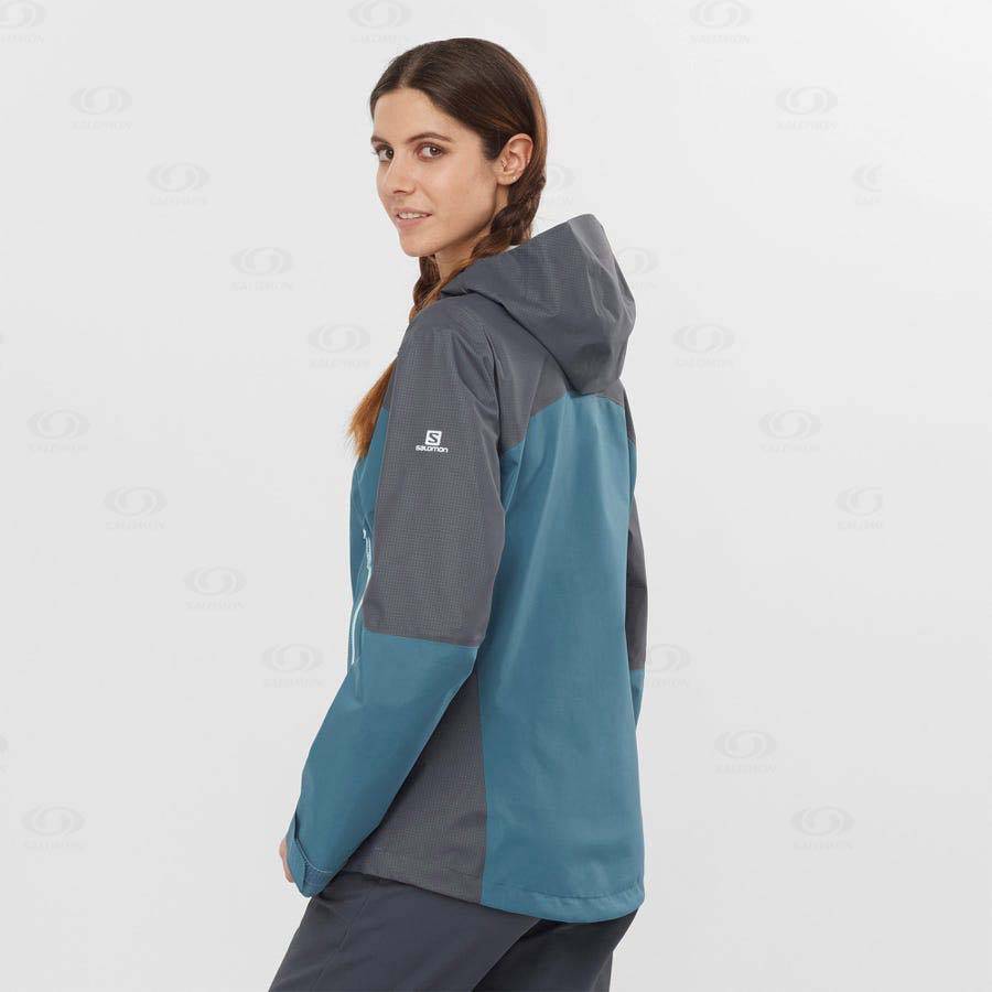 Blue Women's Salomon OUTLINE GORE-TEX HYBRID Waterproof Jackets | USA-S2290