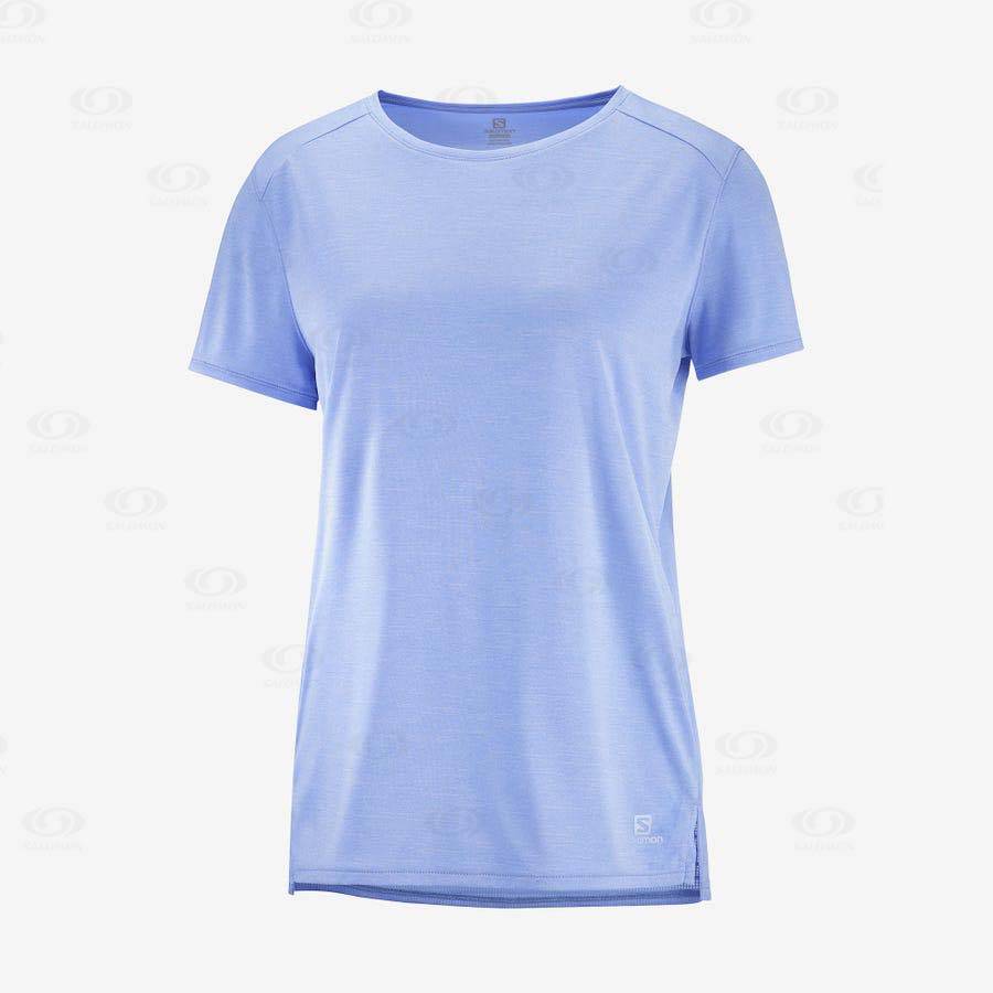 Blue Women\'s Salomon OUTLINE SUMMER T Shirts | USA-A1724