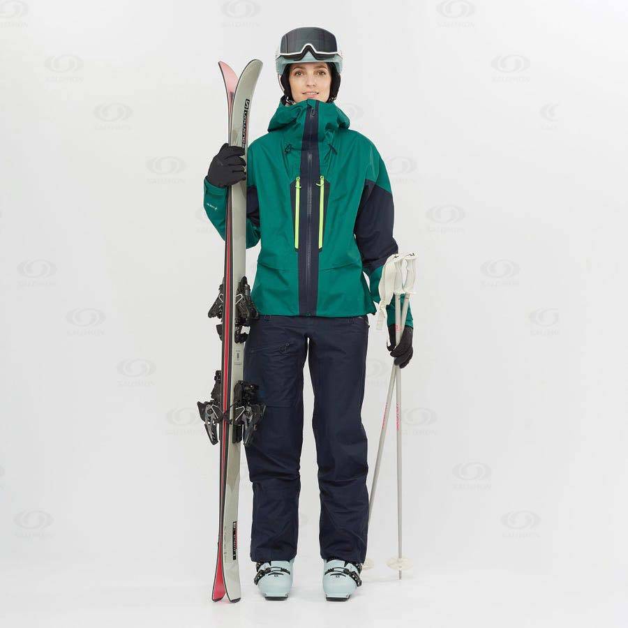 Blue Women's Salomon OUTPEAK GORE-TEX 3L Ski Pants | USA-A1906