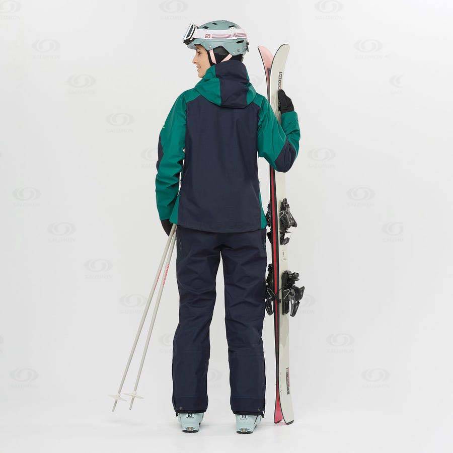 Blue Women's Salomon OUTPEAK GORE-TEX 3L Ski Pants | USA-A1906