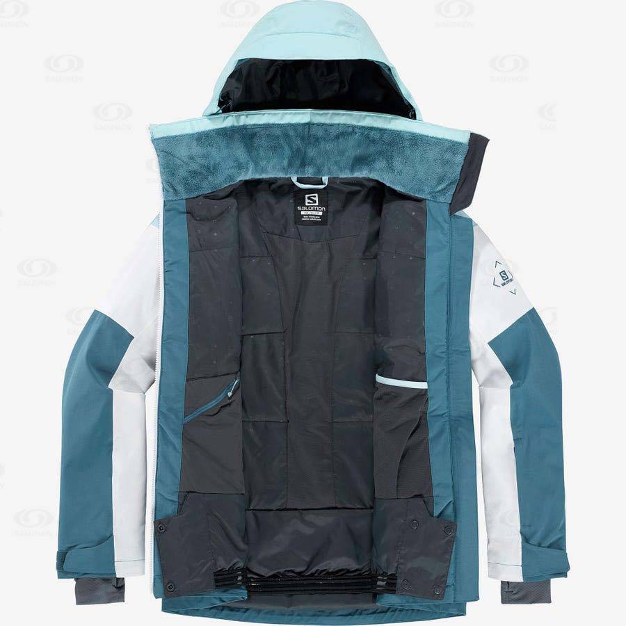 Blue Women's Salomon SLALOM Ski Jackets | USA-S1639