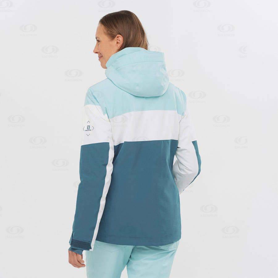 Blue Women's Salomon SLALOM Ski Jackets | USA-S1639