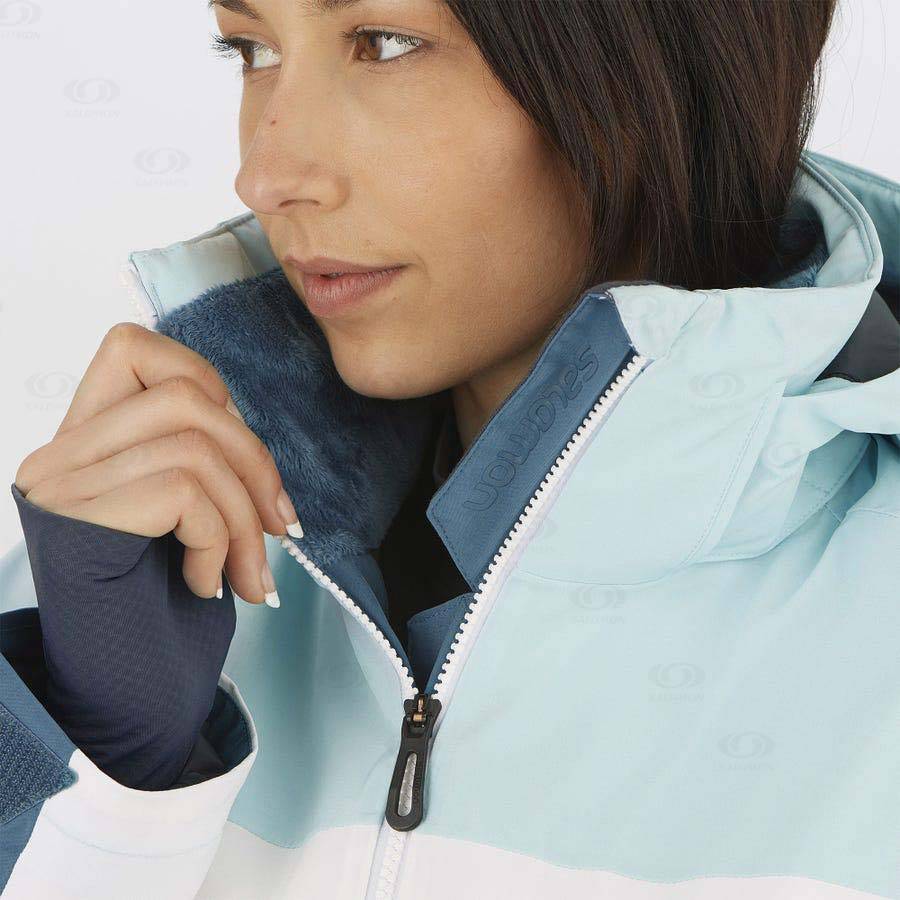 Blue Women's Salomon SLALOM Ski Jackets | USA-S1639