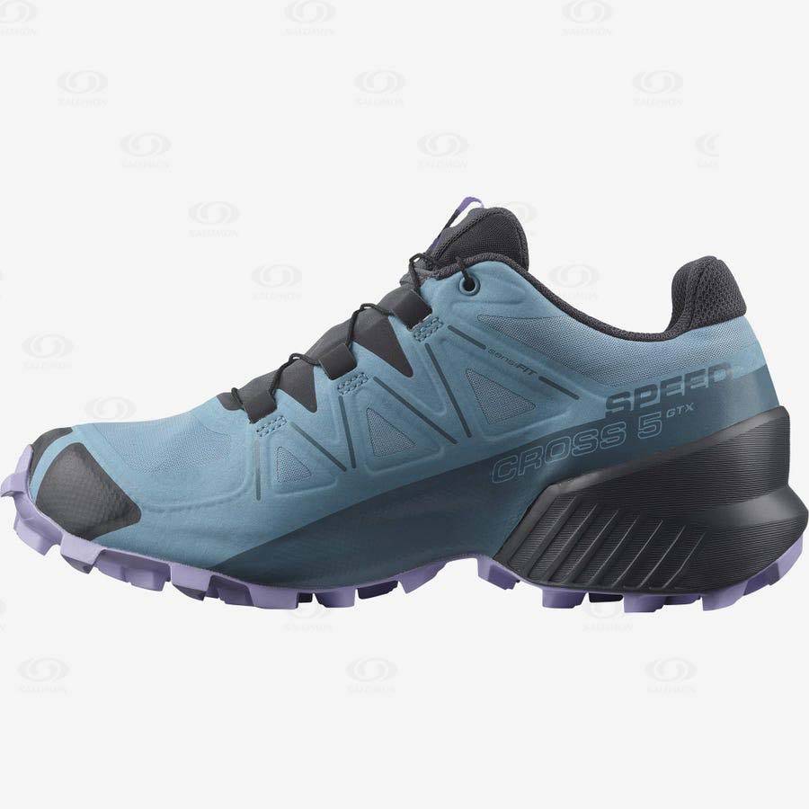 Blue Women's Salomon SPEEDCROSS 5 GORE-TEX Waterproof Shoes | USA-O1819