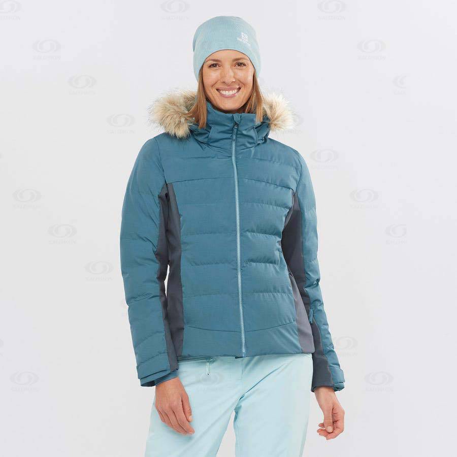 Blue Women's Salomon STORMCOZY Ski Jackets | USA-M1664