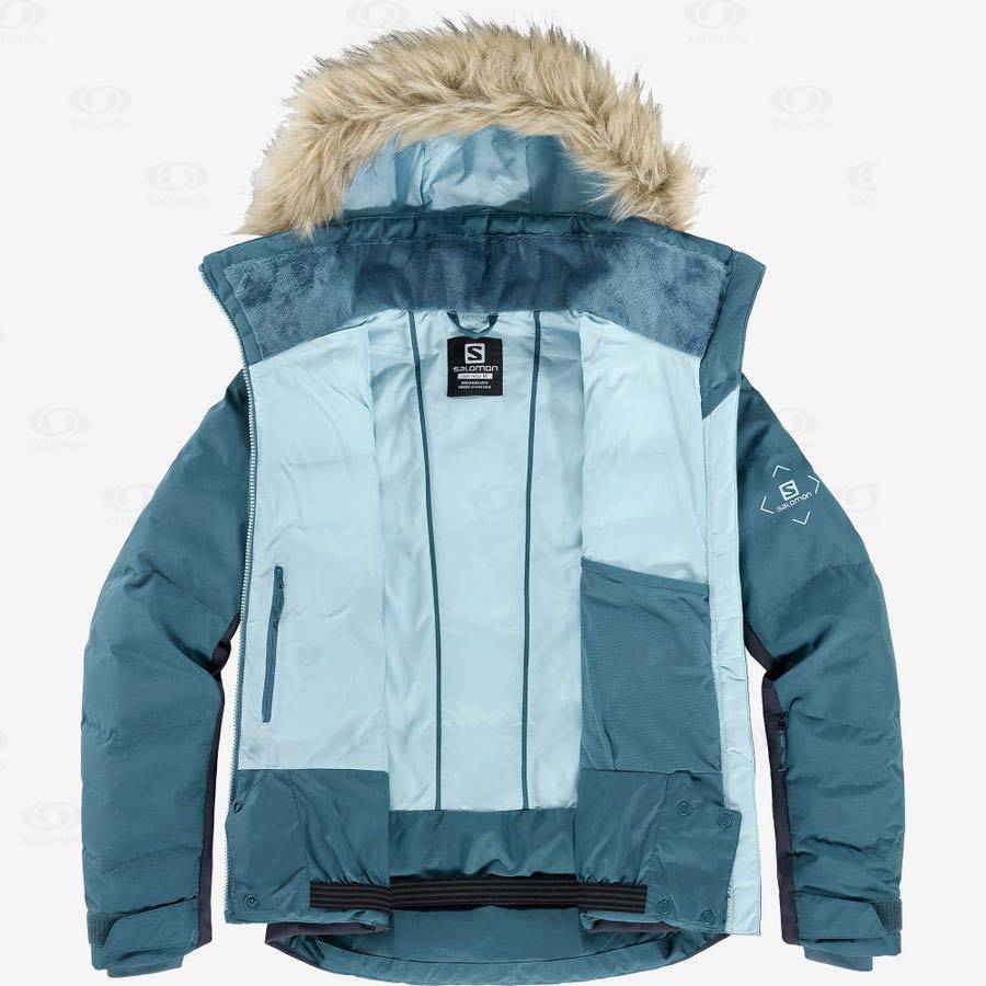 Blue Women's Salomon STORMCOZY Ski Jackets | USA-M1664