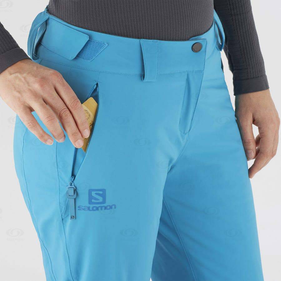 Blue Women's Salomon THE BRILLIANT Ski Pants | USA-A2494