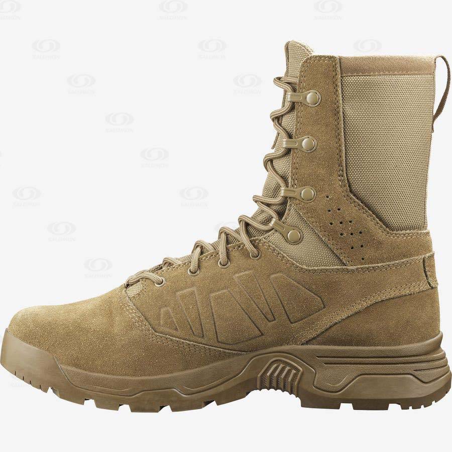 Brown Men's Salomon GUARDIAN WIDE Tactical Boots | USA-O1656