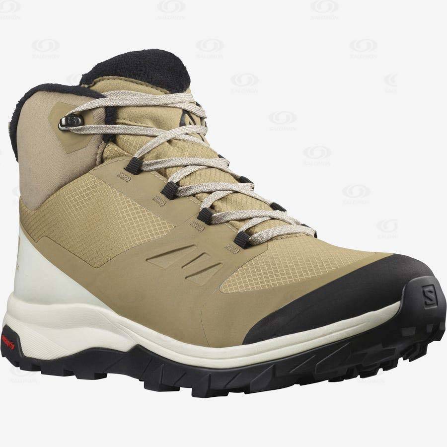 Brown Men's Salomon OUTSNAP CLIMASALOMON™ WATERPROOF Winter Boots | USA-L2460