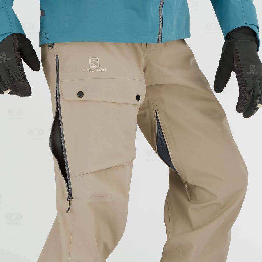 Brown Men's Salomon QST 3L Ski Pants | USA-L2502