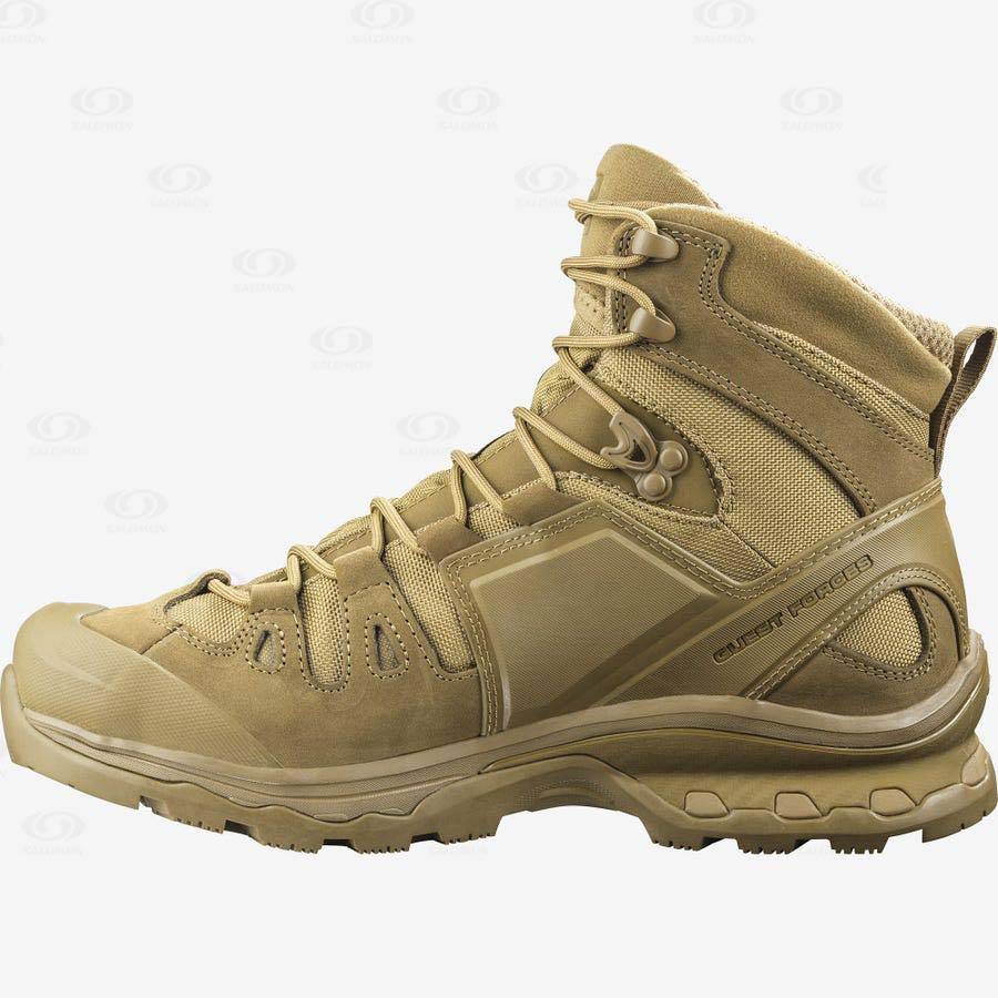 Brown Men's Salomon QUEST 4D FORCES 2 Tactical Boots | USA-A1647