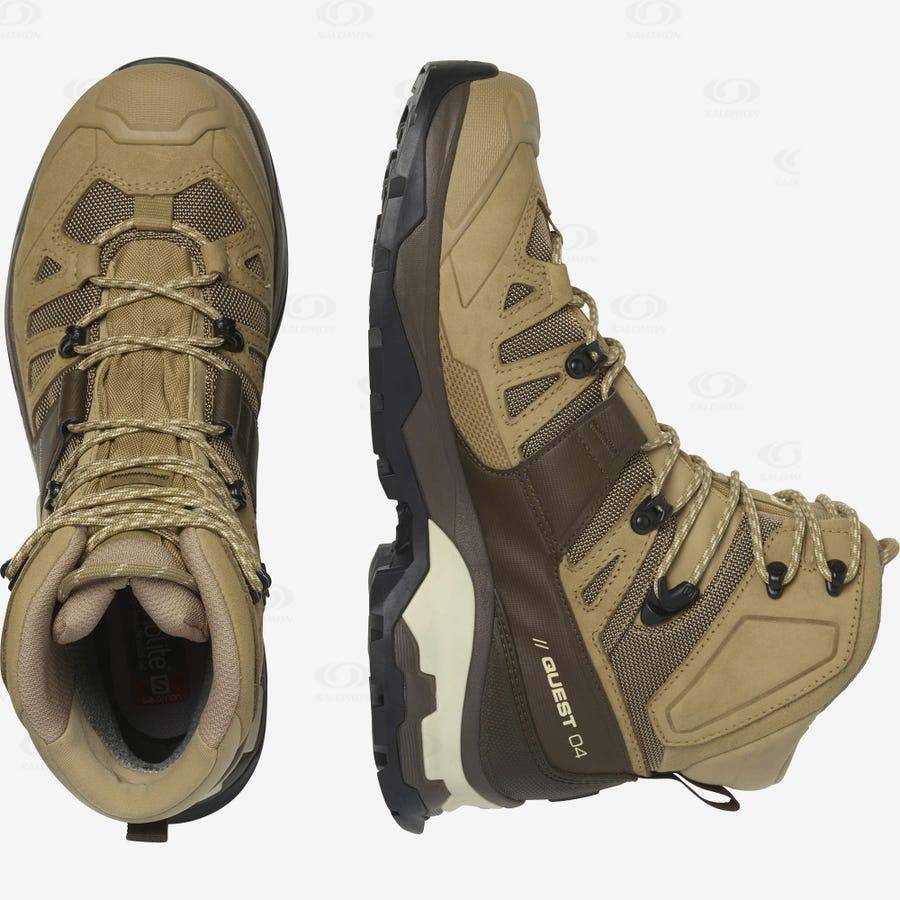 Brown Men's Salomon QUEST 4 GORE-TEX Hiking Boots | USA-N1785