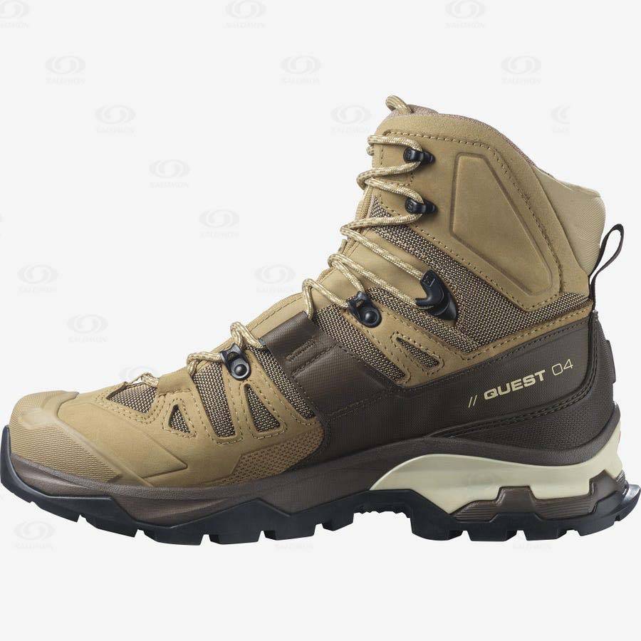 Brown Men's Salomon QUEST 4 GORE-TEX Hiking Boots | USA-N1785