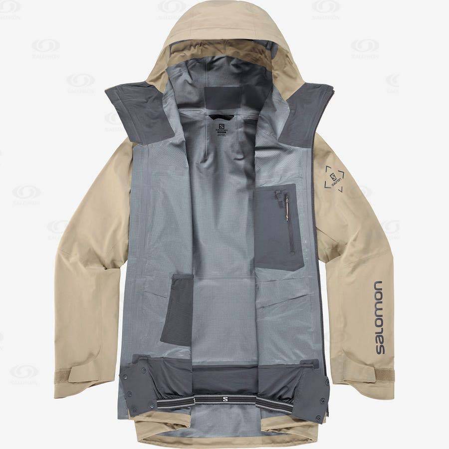 Brown Men's Salomon S/LAB QST GORE-TEX PRO 3L Ski Jackets | USA-N2534