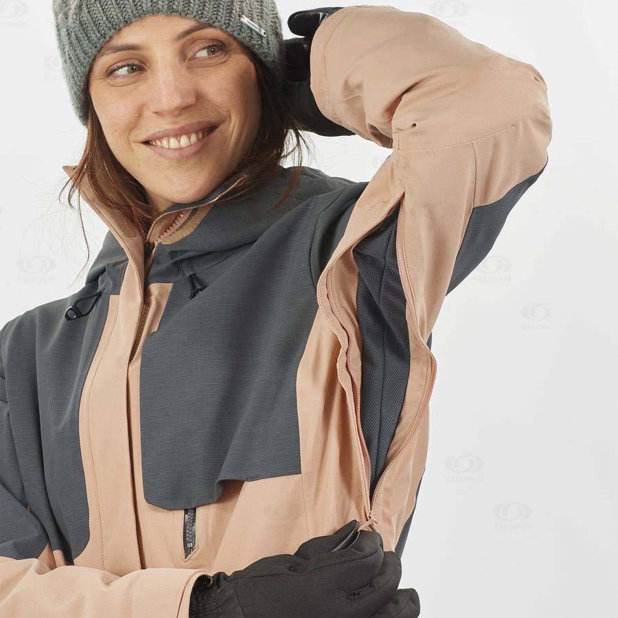 Brown Women's Salomon PROOF LIGHT Ski Jackets | USA-S2017