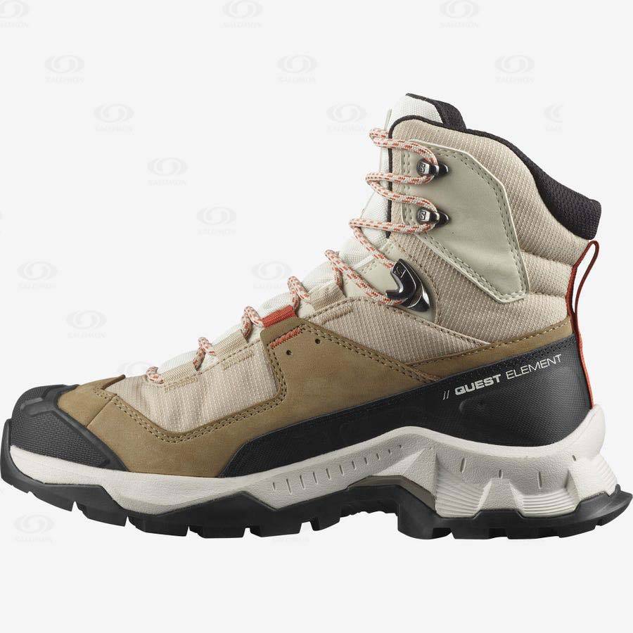 Brown Women's Salomon QUEST ELEMENT GORE-TEX Hiking Boots | USA-L1277