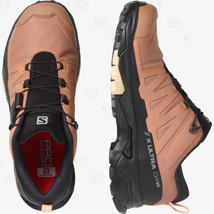 Brown Women's Salomon X ULTRA 4 GORE-TEX Waterproof Shoes | USA-O1469