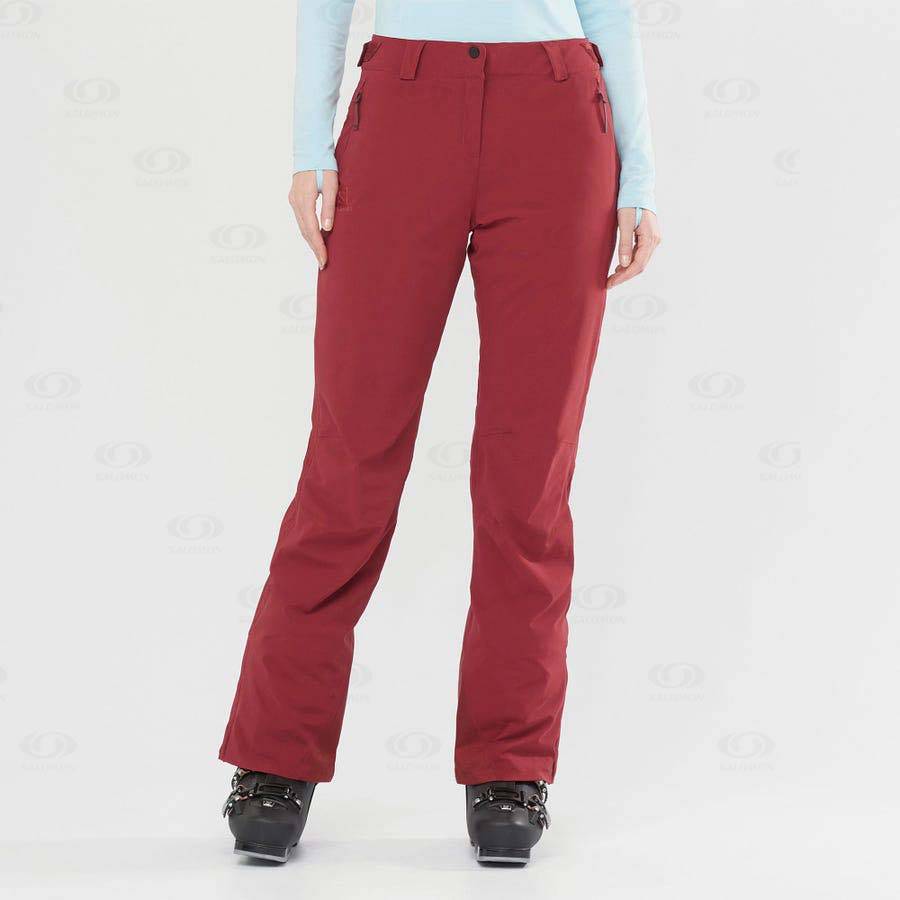 Burgundy Women's Salomon THE BRILLIANT Ski Pants | USA-W1550