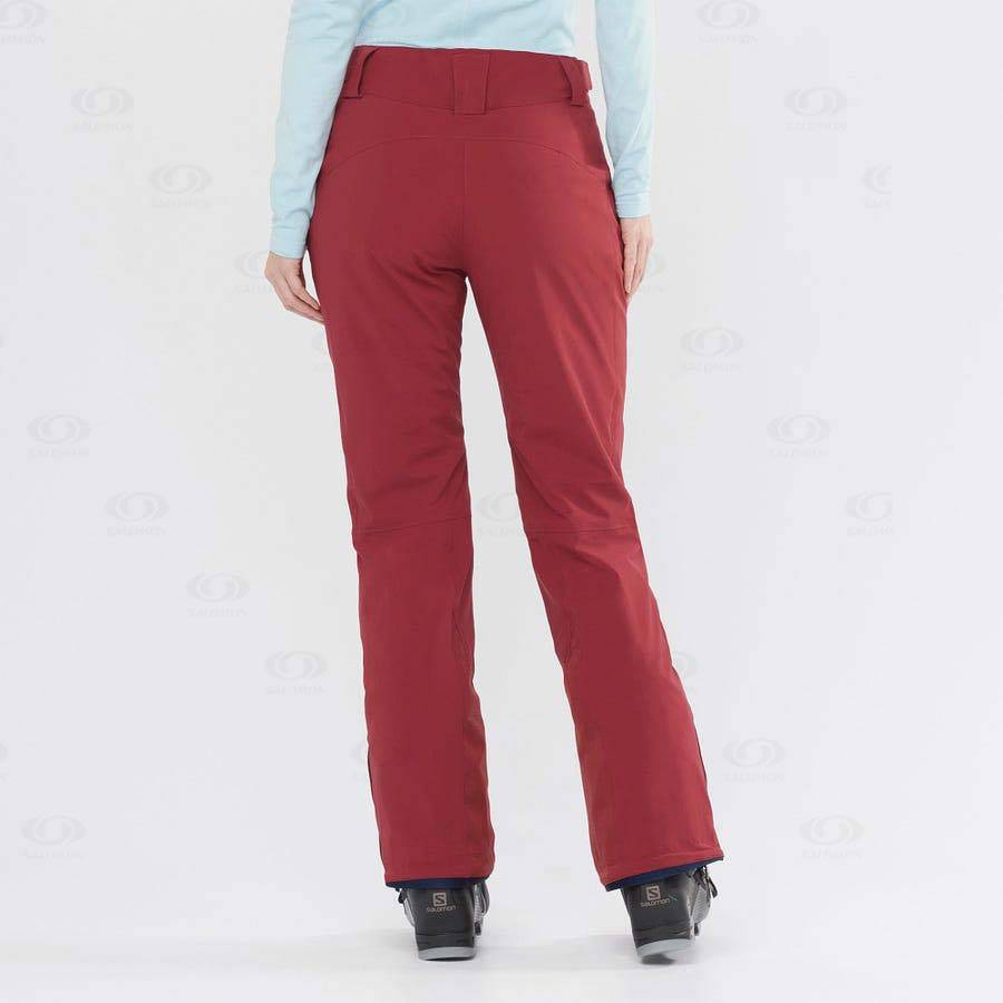 Burgundy Women's Salomon THE BRILLIANT Ski Pants | USA-W1550