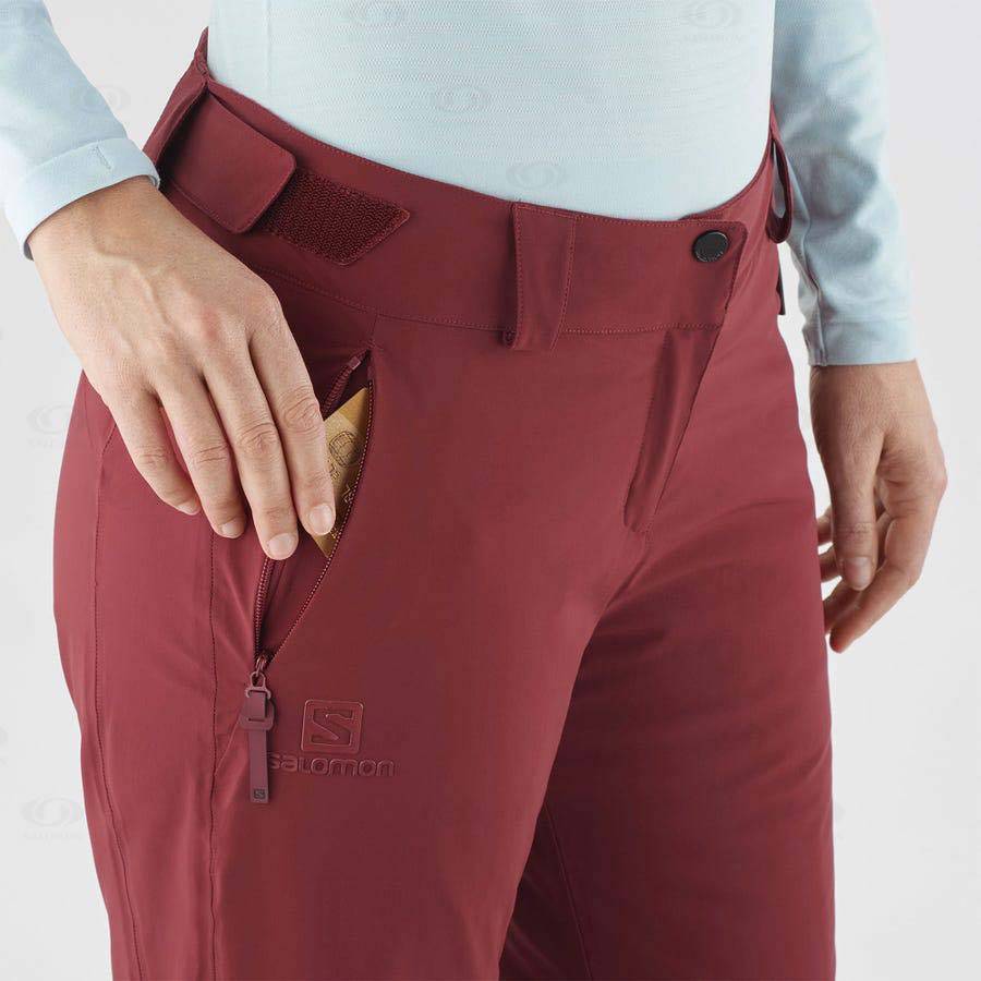 Burgundy Women's Salomon THE BRILLIANT Ski Pants | USA-W1550