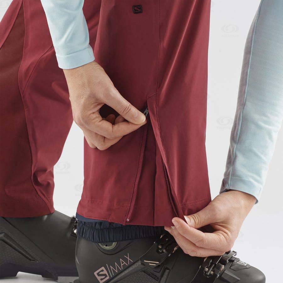 Burgundy Women's Salomon THE BRILLIANT Ski Pants | USA-W1550