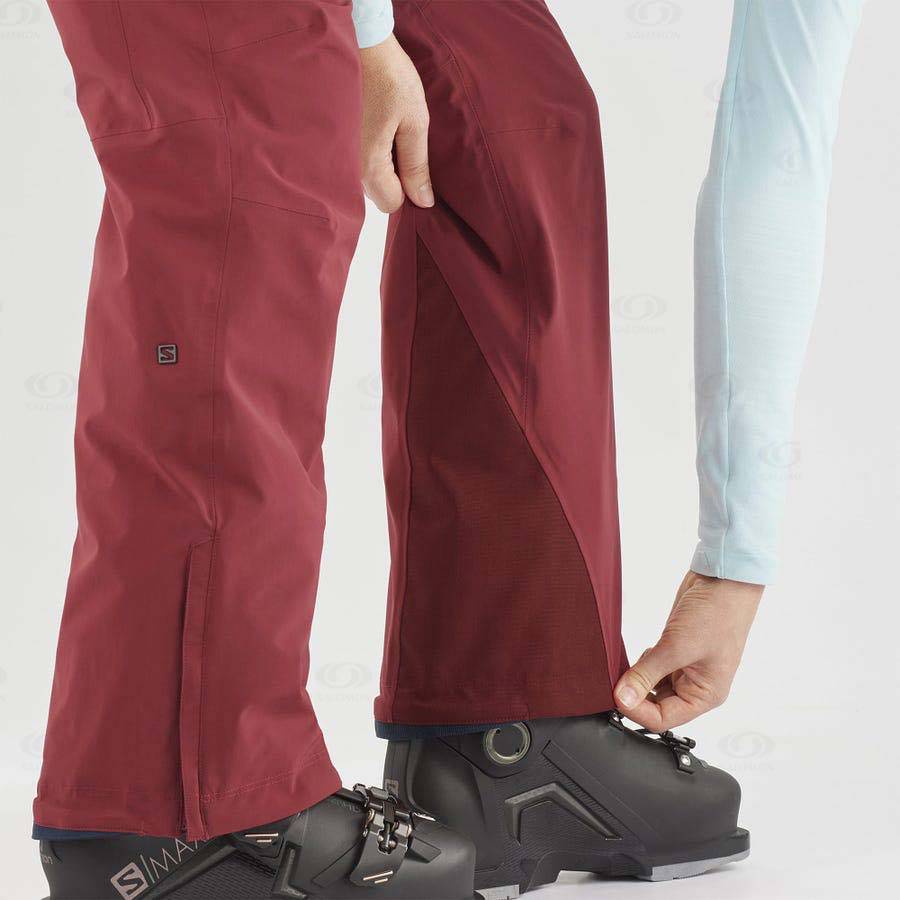 Burgundy Women's Salomon THE BRILLIANT Ski Pants | USA-W1550