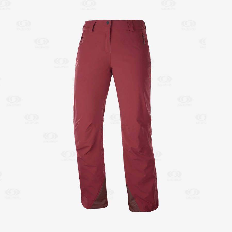 Burgundy Women\'s Salomon THE BRILLIANT Ski Pants | USA-W1550