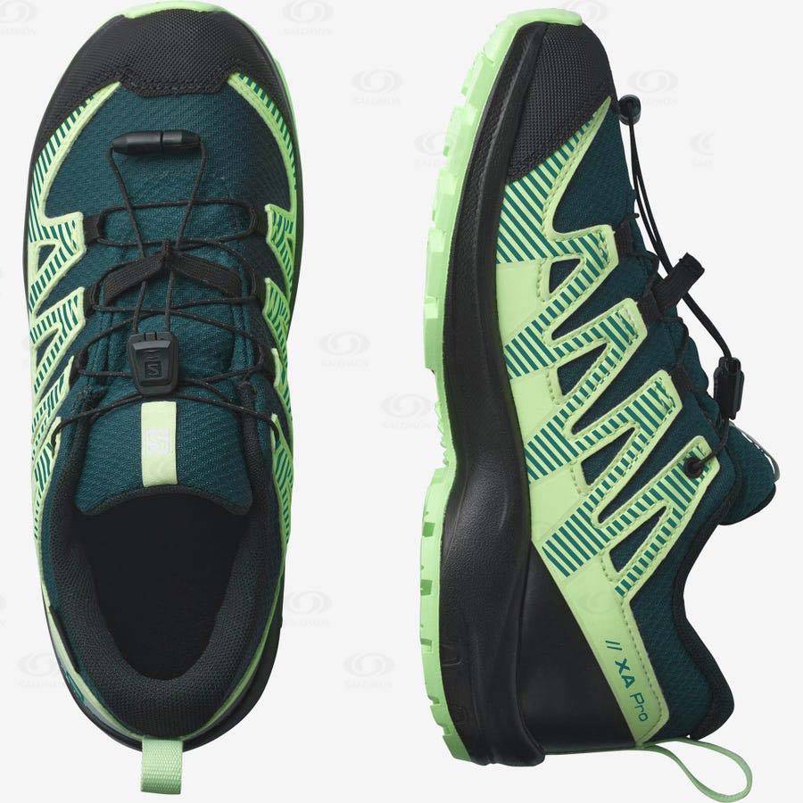 Green Kids' Salomon XA PRO V8 CLIMASALOMON™ Waterproof Shoes | USA-L2355