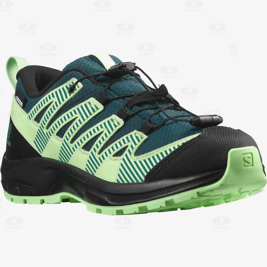 Green Kids' Salomon XA PRO V8 CLIMASALOMON™ Waterproof Shoes | USA-W3630